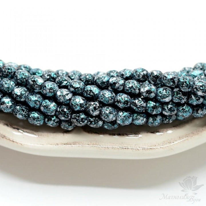 Чешские граненые бусины Tweedy Green 4мм, 20 штук