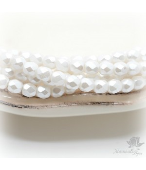 Чешские граненые бусины Pastel White 4мм, 10 штук