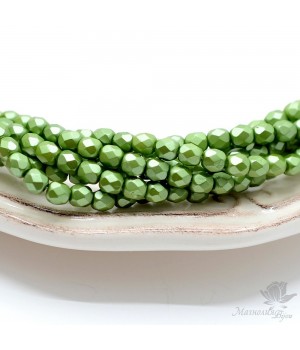 Чешские граненые бусины Pastel Olivine 4мм, 20 штук