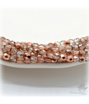 Чешские граненые бусины Crystal Gold 4мм, 20 штук