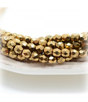 Чешские граненые бусины Light Bronze 4мм, 20 штук