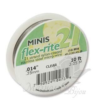 Тросик ювелирный Flex-Rite 21 minis, прозрачный, толщина 014", 10 футов(3.05 метра)