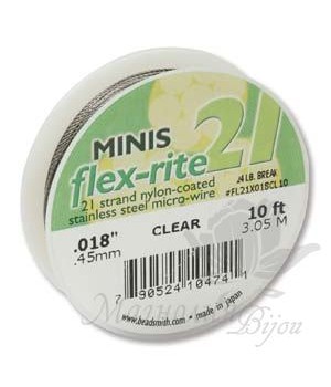 Тросик ювелирный Flex-Rite 21 minis, прозрачный, толщина 018", 10 футов(3.05 метра)