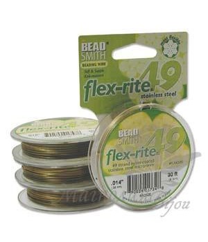 Тросик ювелирный Flex-Rite 49, бронзовый, толщина 014", 30 футов(9.14 метра)