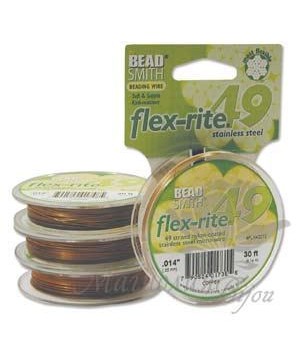 Тросик ювелирный Flex-Rite 49, медный, толщина 014", 30 футов(9.14 метра)