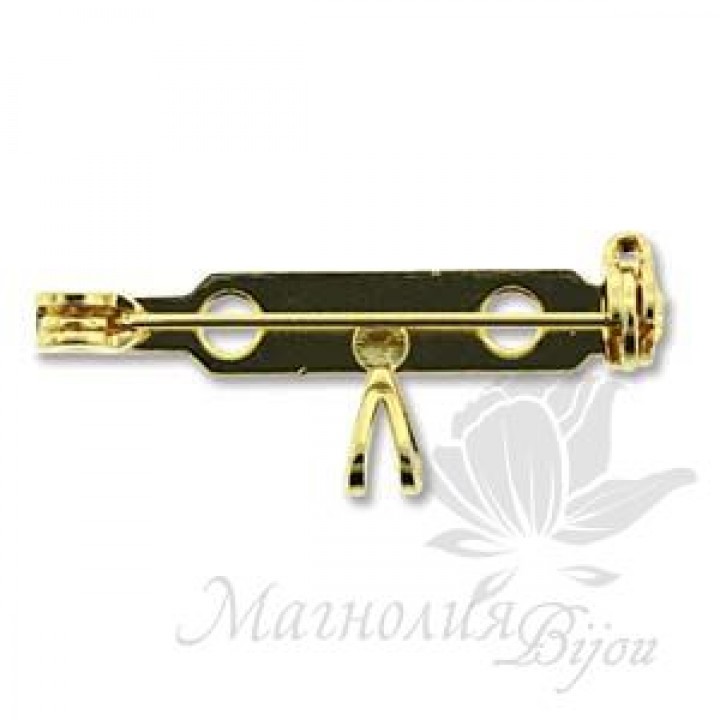 ОСНОВА ДЛЯ БРОШИ с бейлом 27 : 12мм, позолота