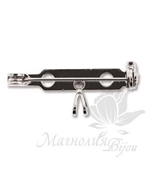 ОСНОВА ДЛЯ БРОШИ с бейлом 27 : 12мм, посеребренная