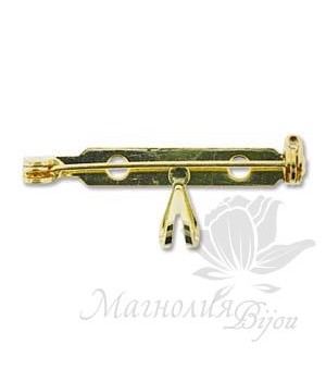 ОСНОВА ДЛЯ БРОШИ с бейлом 32 : 12мм, позолота