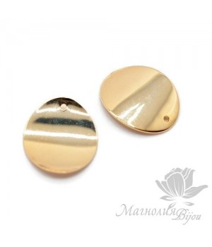 ПОДВЕСКА "Овал гладкий", позолота 18 карат