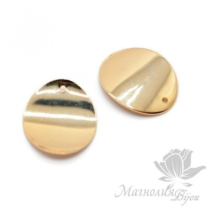 ПОДВЕСКА "Овал гладкий", позолота 18 карат