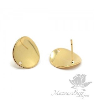 ПУССЕТЫ "Круги гладкие", позолота 18 карат