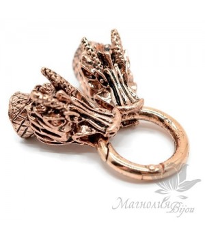 КОНЦЕВИК-застежка "Драконы", красная медь