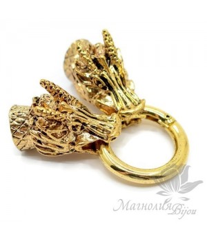 КОНЦЕВИК-застежка "Драконы", античное золото