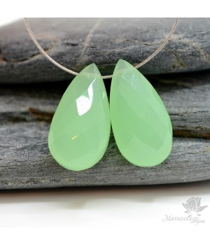 ХАЛЦЕДОН мятный, граненый бриолет 10 : 20мм