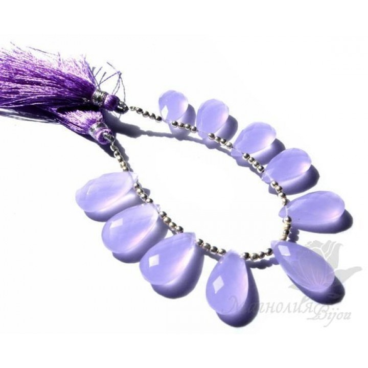 ХАЛЦЕДОН лаванда, граненый бриолет 10 : 20мм