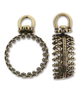 ОПРАВА ДЛЯ РИВОЛИ 13-14мм двухсторонняя, античная латунь