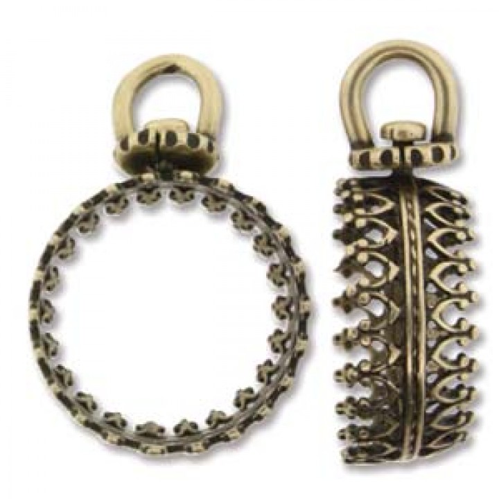 ОПРАВА ДЛЯ РИВОЛИ 13-14мм двухсторонняя, античная латунь