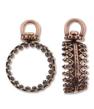 ОПРАВА ДЛЯ РИВОЛИ 13-14мм двухсторонняя, античная медь