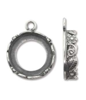 ОПРАВА ДЛЯ РИВОЛИ "Флора" 14мм, античное серебро