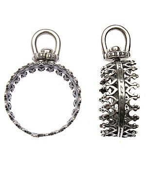 ОПРАВА ДЛЯ РИВОЛИ 13-14мм двухсторонняя, античное серебро