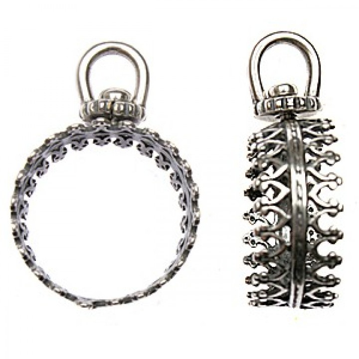 ОПРАВА ДЛЯ РИВОЛИ 13-14мм двухсторонняя, античное серебро