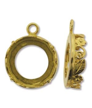 ОПРАВА ДЛЯ РИВОЛИ "Флора" 14мм, позолота 24 карата