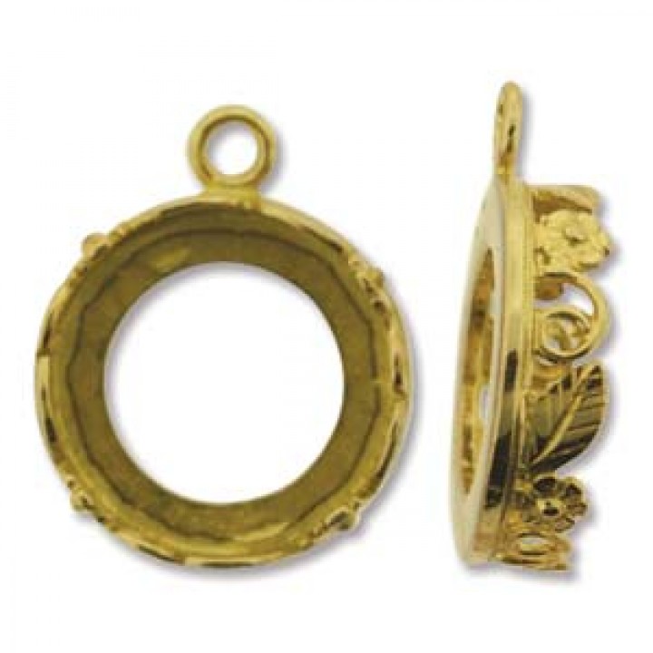 ОПРАВА ДЛЯ РИВОЛИ "Флора" 14мм, позолота 24 карата