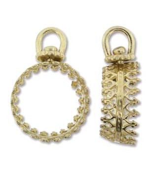 ОПРАВА ДЛЯ РИВОЛИ 13-14мм двухсторонняя, позолота 24 карата