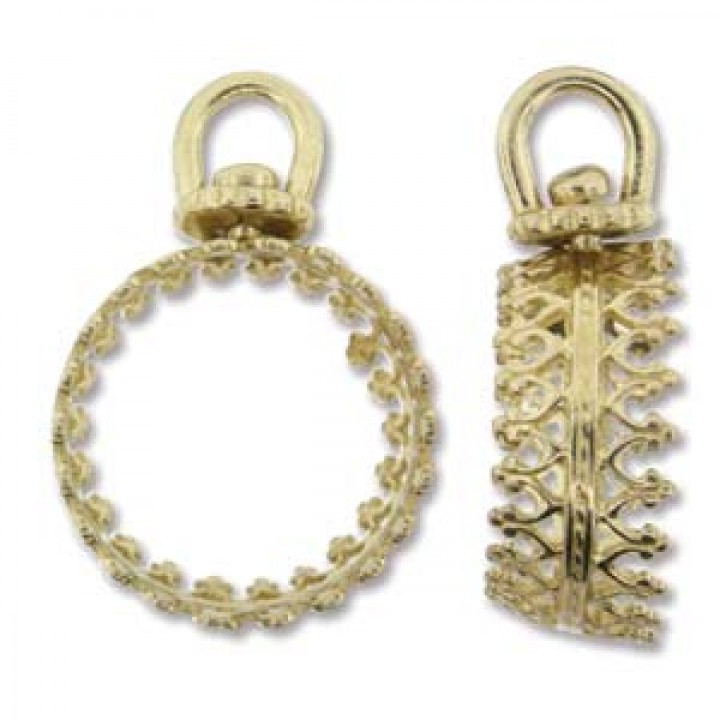 ОПРАВА ДЛЯ РИВОЛИ 13-14мм двухсторонняя, позолота 24 карата