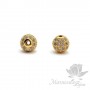 БУСИНА "Шар" 6мм, инкрустация фианитами, цвет золото