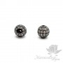 БУСИНА "Шар" 6мм, инкрустация фианитами, цвет чёрный
