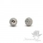 БУСИНА "Шар" 6мм, инкрустация фианитами, цвет платина