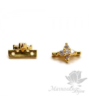 БУСИНА-РАЗДЕЛИТЕЛЬ на 2 нити "Цветочек", позолота