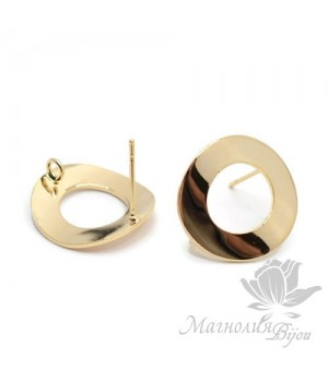 Пуссеты "Кольца гладкие 18мм", позолота 18 карат
