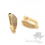 ШВЕНЗЫ "Клинья" инкрустация фианитами, цвет золото