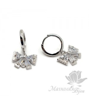 ШВЕНЗЫ круглые "Бантик", серебро 925 пробы