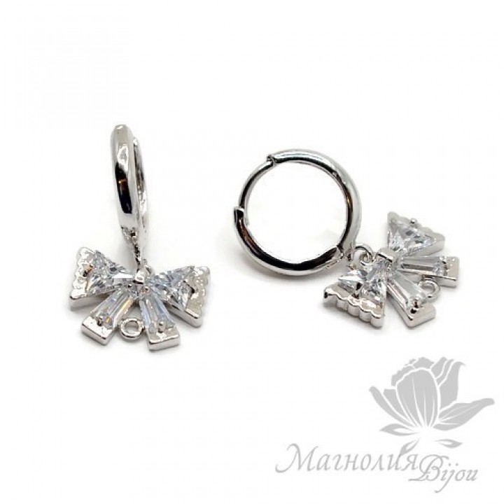 ШВЕНЗЫ круглые "Бантик", серебро 925 пробы