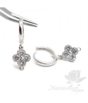 ШВЕНЗЫ "Цветочек", серебро 925 пробы