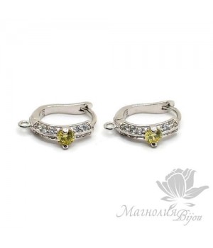 ШВЕНЗЫ "Весна" с инкрустацией, серебро 925 пробы