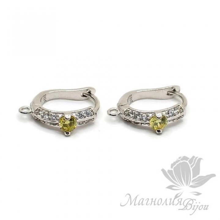 ШВЕНЗЫ "Весна" с инкрустацией, серебро 925 пробы