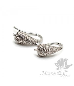 ШВЕНЗЫ-ПЕТЕЛЬКИ "Люкс" инкрустация фианитами