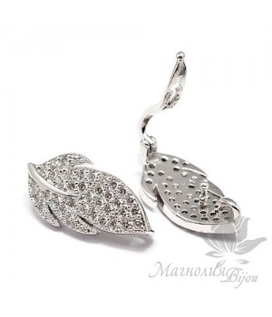 БЕЙЛ с застежкой "Пёрышко", цвет платина