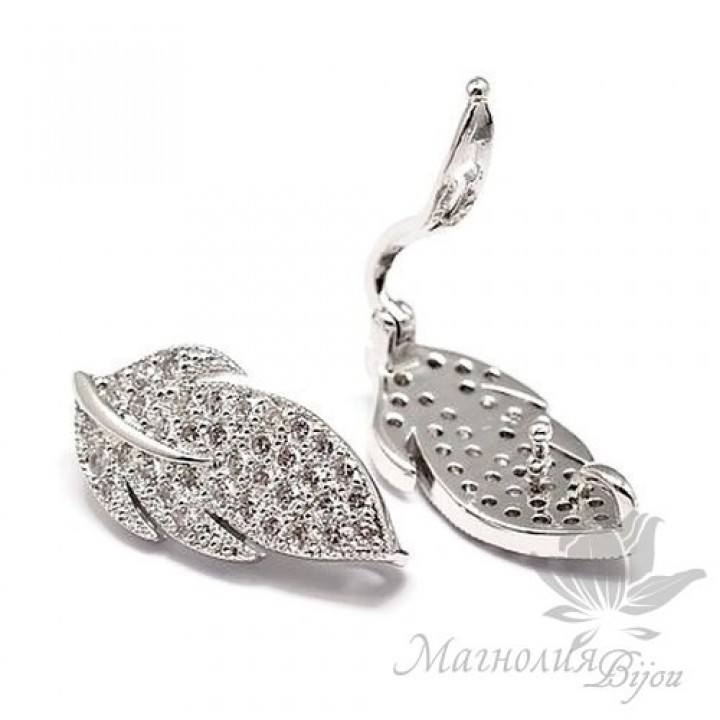 БЕЙЛ с застежкой "Пёрышко", цвет платина