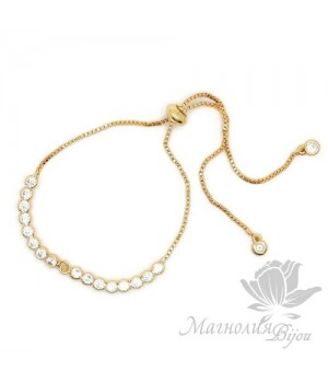 ОСНОВА ДЛЯ БРАСЛЕТА с дорожкой из фианитов, позолота