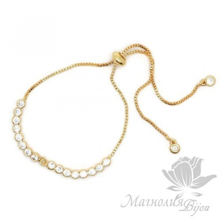ОСНОВА ДЛЯ БРАСЛЕТА с дорожкой из фианитов, позолота