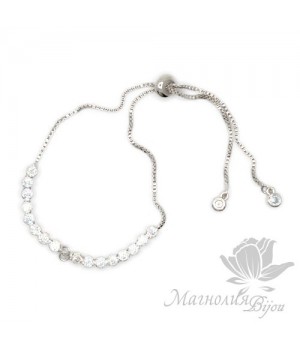 ОСНОВА ДЛЯ БРАСЛЕТА с дорожкой из фианитов, родий
