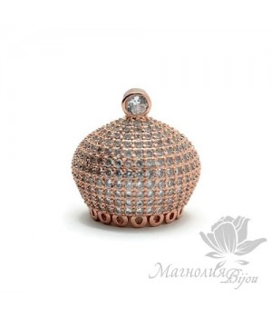 ПОДВЕСКА-КОНЦЕВИК "Купол" 20мм, розовое золото