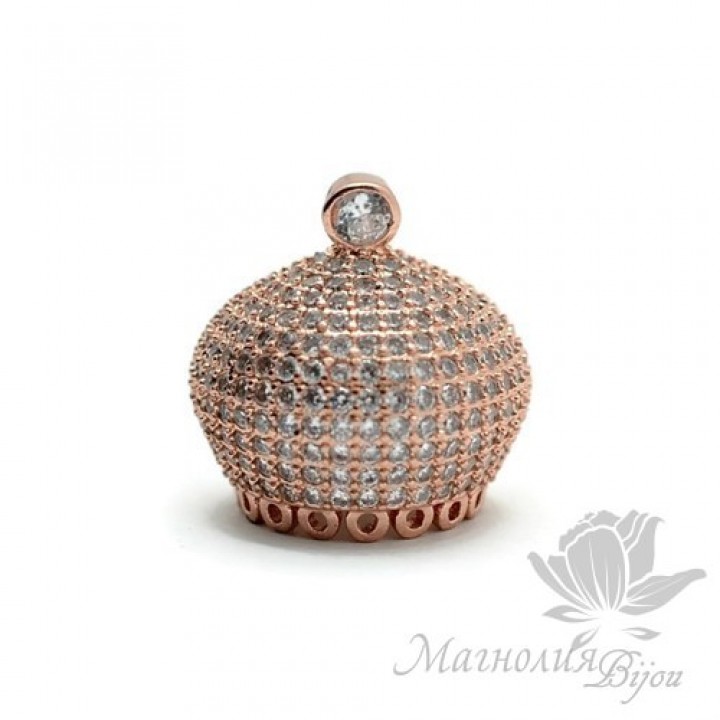 ПОДВЕСКА-КОНЦЕВИК "Купол" 20мм, розовое золото