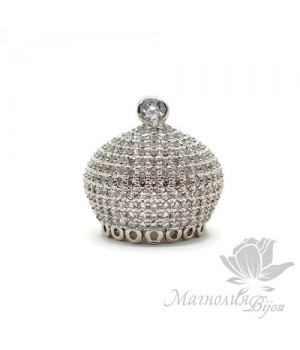 ПОДВЕСКА-КОНЦЕВИК "Купол" 20мм, цвет платина