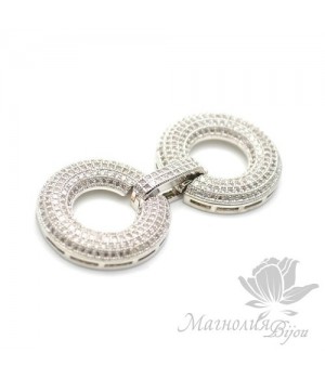 ЗАМОЧЕК "Кольца" инкрустация фианитами, цвет платина